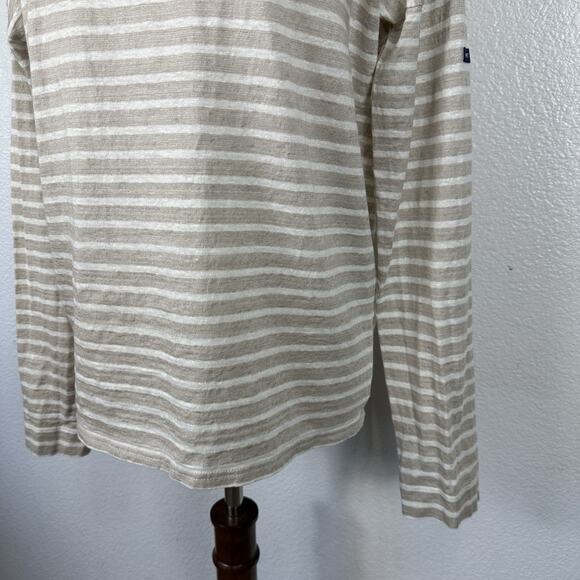 Jenni Kayne Saint James Top Women Small Oatmeal Striped Linen Rue Tee Preppy - Picture 6 of 16